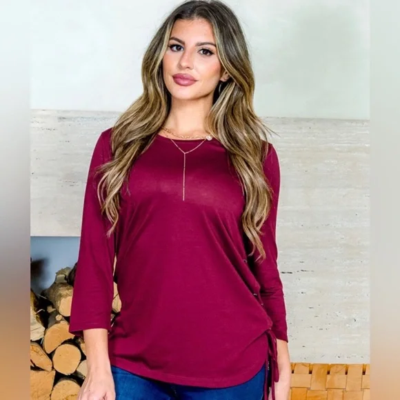 ALLIE & ROB SIDE LACE UP TOP - Picture 1 of 9